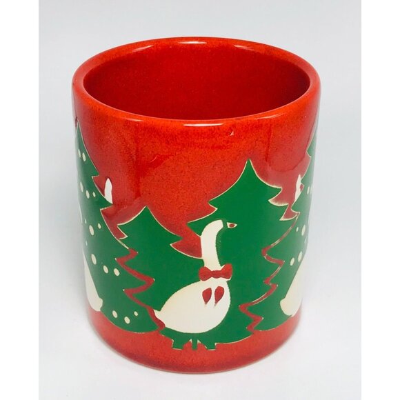 Vintage Waechtersberg Christmas Goose Mug Spain Holiday Coffee Cup No Chips - Picture 3 of 6